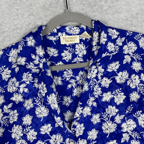 VTG 90s Victoria Secret Gold Label Floral Satin Blouse Womens S Cottagecore - Picture 3 of 9